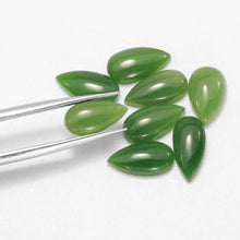 Natural Jade Teardrop Shape Green Nephrite Cab
