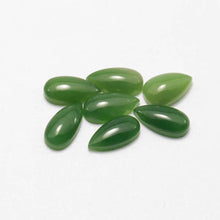 Natural Jade Teardrop Shape Green Nephrite Cab