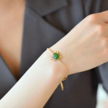 Natural Jade Bracelet Nephrite Silver Cat Kitty Bracelet