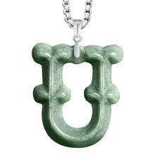 Natural Jade Pendant Letter Jadeite Pendant
