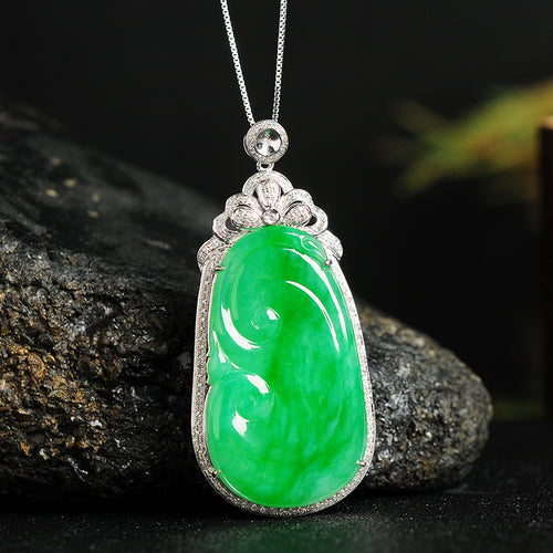 Natural jade pendant jadeite gold pendant necklace