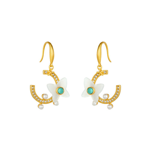 Natural Jade Earrings Nephrite Turquoise Silver Earrings