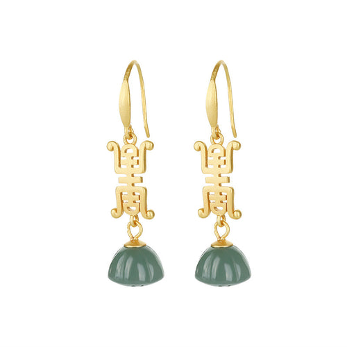 Natural Jade Earrings Jadeite Silver Earrings