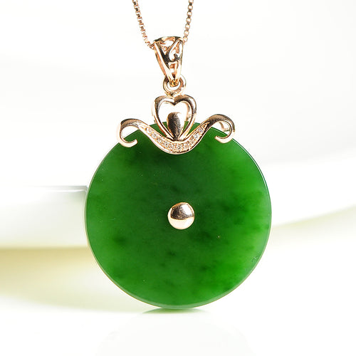 Natural Jade Pendant Nephrite Gold Pendant