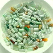 Natural jade jadeite cylinder beads mixed colors wholesale