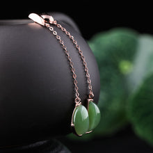 Natural Jade Earrings Nephrite Silver Earrings