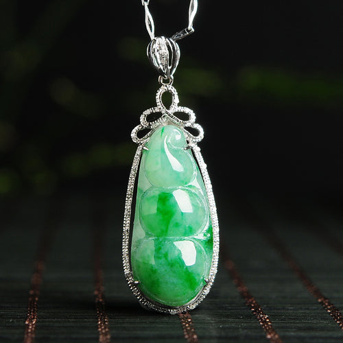Natural jade pendant jadeite gold pendant necklace