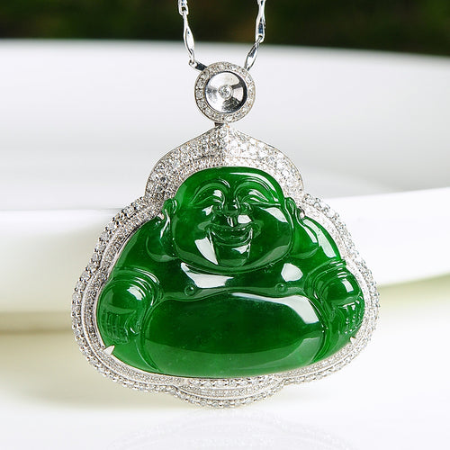 Natural jade pendant Buddha jadeite jade pendant necklace
