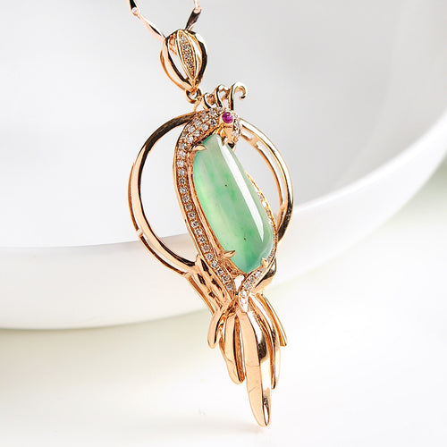 Natural jade pendant jadeite gold pendant