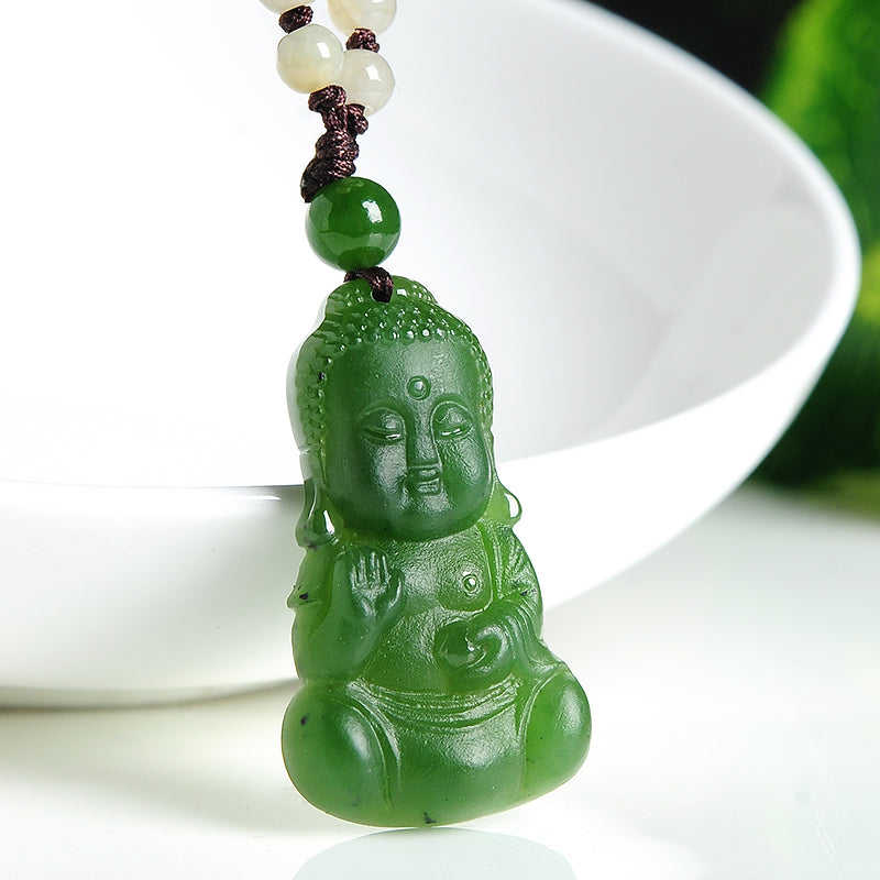 Natural Jade Pendant Nephrite Buddha Baby Pendant