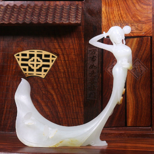 Natural jade carving nephrite collectibles Chinese Hetian jade