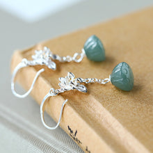 Natural Jade Earrings Jadeite Silver Earrings