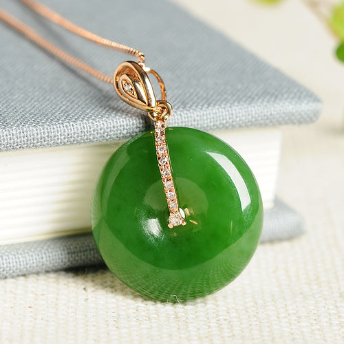 Natural Jade Pendant Nephrite Gold Pendant