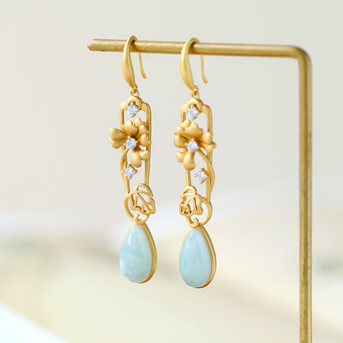 Natural Jade Earrings Jadeite Silver Earrings