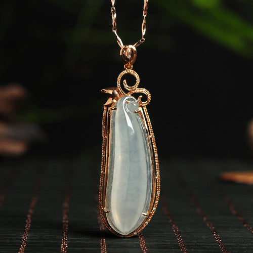 Natural jade pendant jadeite gold pendant necklace