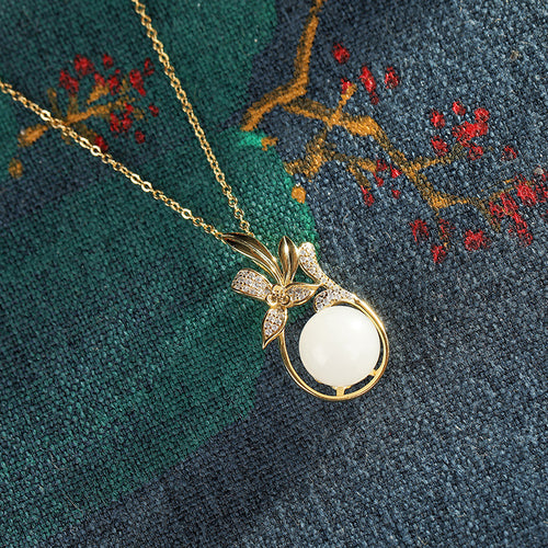 Natural Jade Pendant Nephrite Silver Pendant