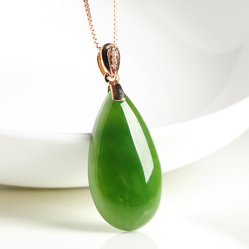 Natural Jade Pendant Nephrite Gold Pendant