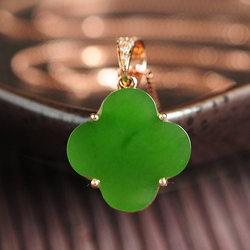 Natural Jade Pendant Nephrite Gold Pendant