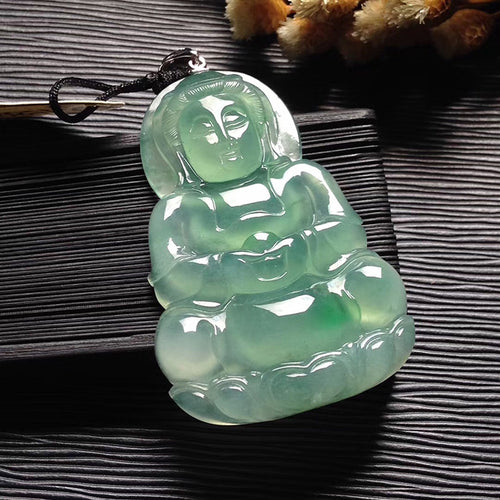 Natural Jade Pendant Jadeite Guan Yin Pendant