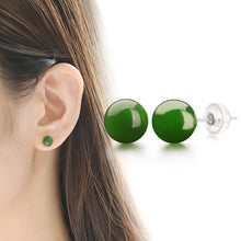 Natural Jade Earrings Nephrite Silver Earrings