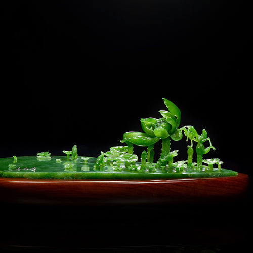 Natural jade carving nephrite collectibles Russia Siberian jade