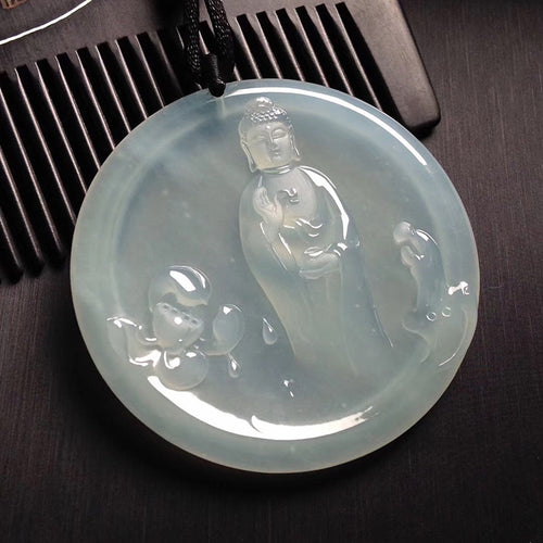 Natural Jade Pendant Jadeite Buddha Pendant