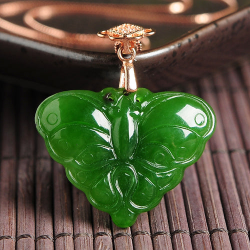 Natural Jade Pendant Nephrite Silver Pendant