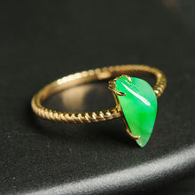 Natural jade jadeite gold ring