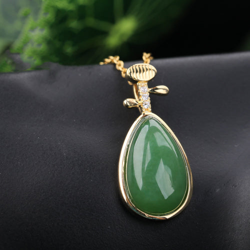 Natural Jade Pendant Nephrite Silver Pendant