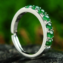 Natural jade jadeite silver ring wholesale