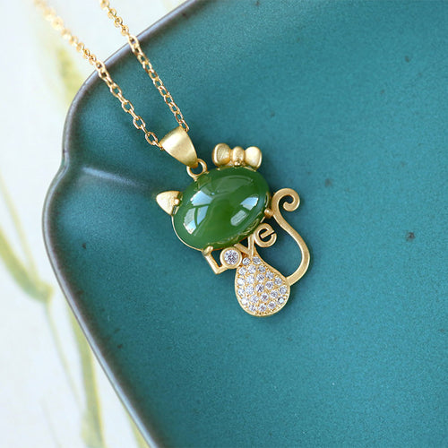 Natural Jade Pendant Nephrite Silver Pendant