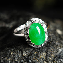 Natural jade ring gold jadeite ring
