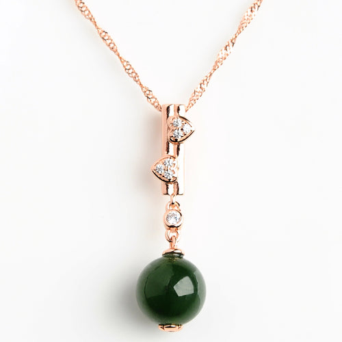 Natural jade pendant nephrite silver pendant necklace