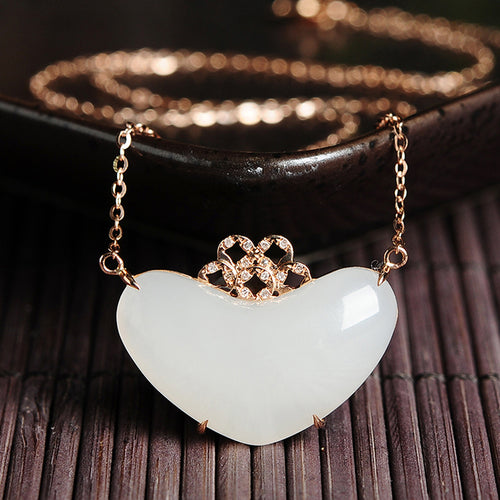 Natural Jade Pendant Nephrite Gold Pendant