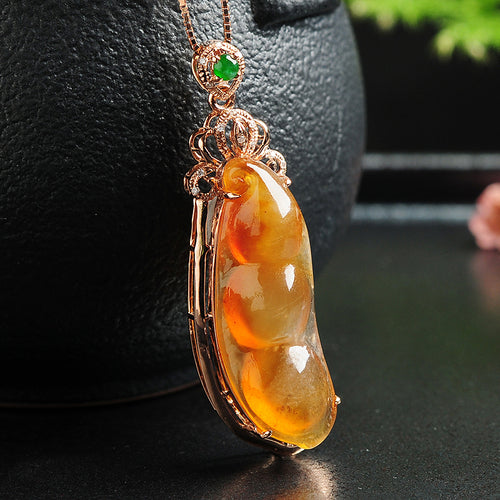 Natural jade pendant jadeite gold pendant necklace