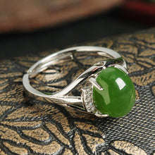 Natural jade ring silver nephrite ring wholesale
