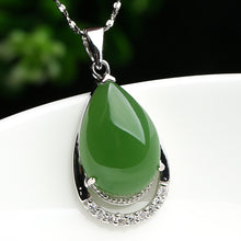 Natural jade pendant nephrite silver pendant necklace