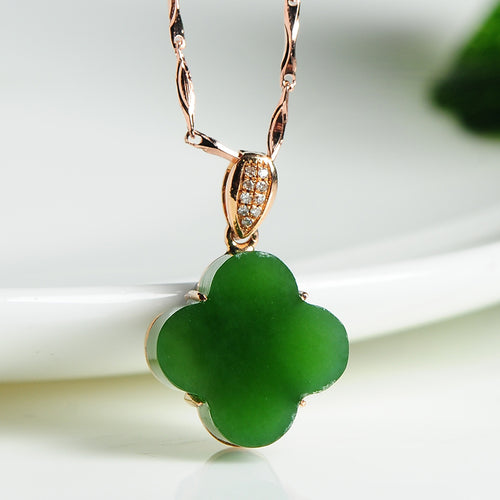 Natural Jade Pendant Nephrite Gold Pendant