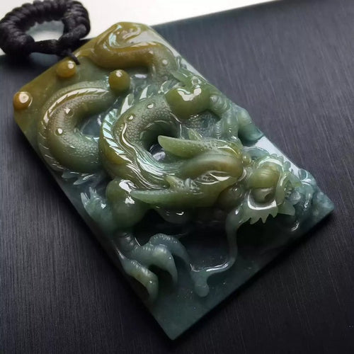 Natural jade jadeite carving collectibles Chinese dragon