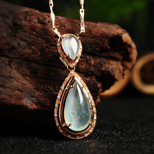 Natural jade pendant jadeite gold pendant necklace