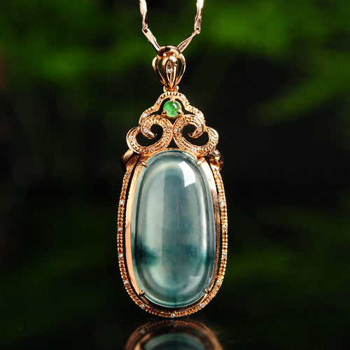 Natural jade pendant jadeite gold pendant