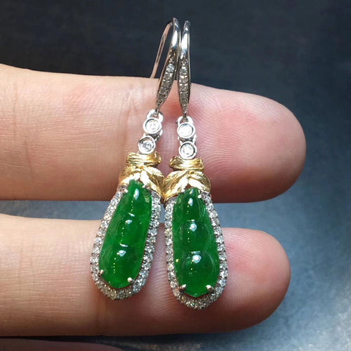 Natural Jade Earrings Jadeite Earrings