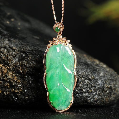 Natural jade pendant jadeite gold pendant necklace