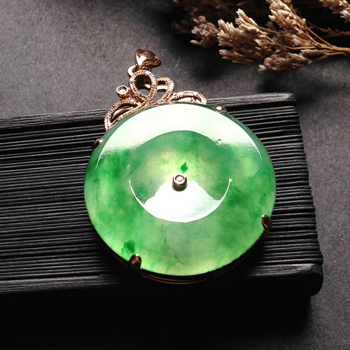 Natural Jade Pendant Jadeite Gold Pendant