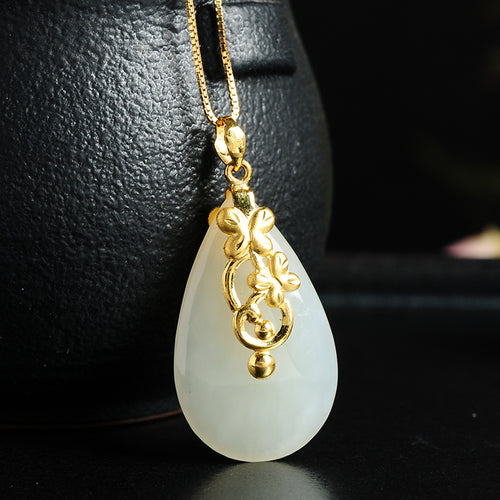 Natural Jade Pendant Nephrite Gold Pendant