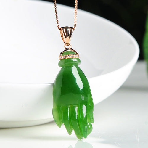 Natural Jade Pendant Nephrite Gold Pendant