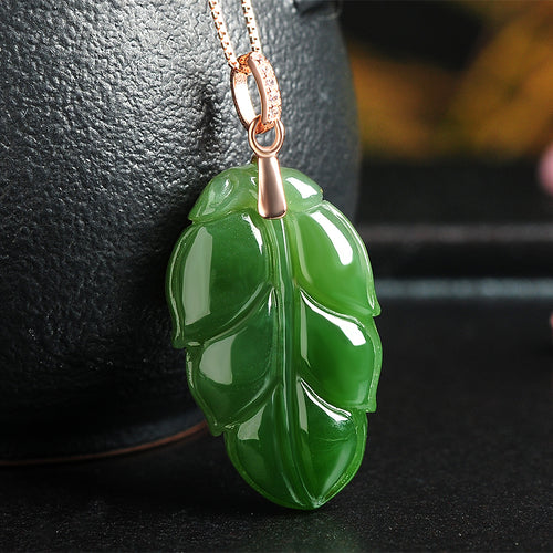 Natural Jade Pendant Nephrite Silver Pendant