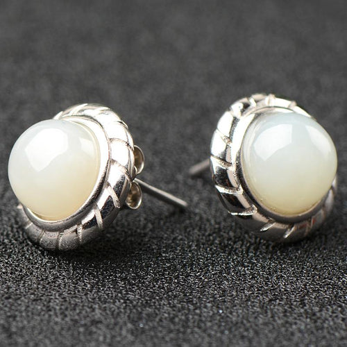 Jade Nephrite Silver Jade Earrings