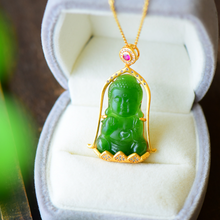 Natural Jade Pendant Nephrite Silver Buddha Baby Pendant