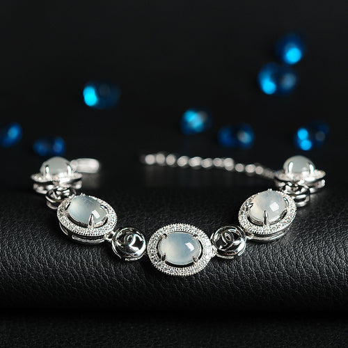 Natural Jade Bracelet Jadeite Silver Bracelet